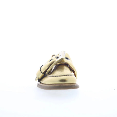 A.S. 98 Thaine Womens Gold Leather Slip On Loafer Flats Shoes