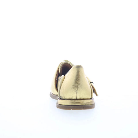 A.S. 98 Thaine Womens Gold Leather Slip On Loafer Flats Shoes