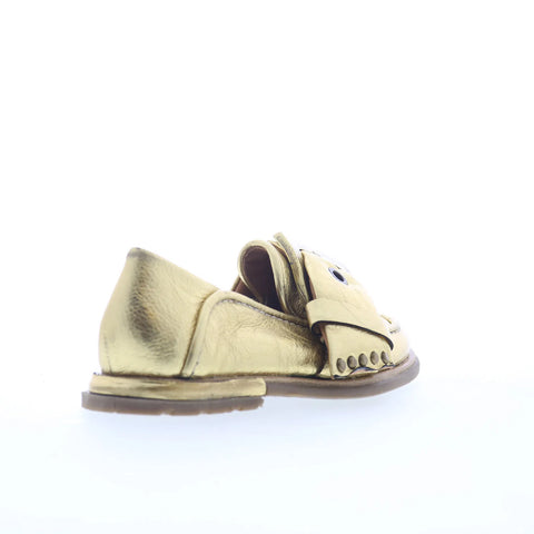 A.S. 98 Thaine Womens Gold Leather Slip On Loafer Flats Shoes