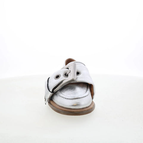 A.S. 98 Thaine Womens Silver Leather Slip On Loafer Flats Shoes