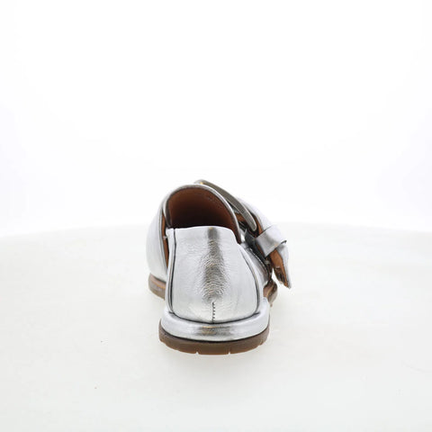 A.S. 98 Thaine Womens Silver Leather Slip On Loafer Flats Shoes