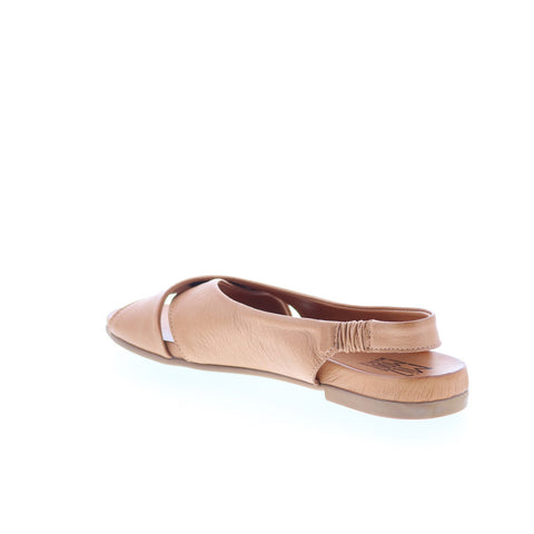 Miz Mooz Thayne Womens Brown Leather Slip On Slingback Sandals Shoes