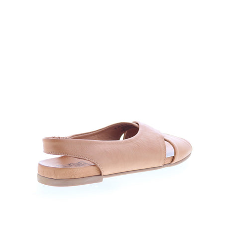 Miz Mooz Thayne Womens Brown Leather Slip On Slingback Sandals Shoes