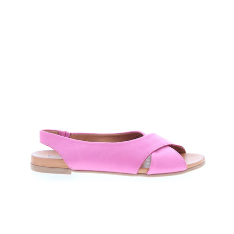 Miz Mooz Thayne Womens Purple Leather Slip On Slingback Sandals Shoes