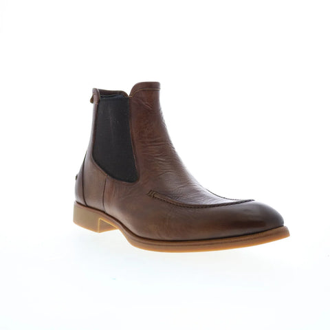 Di Bianco Minori Ciana Mens Brown Leather Slip On Chelsea Boots