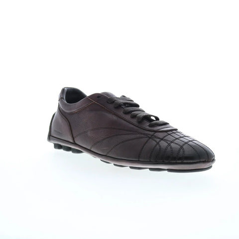 Di Bianco Olimpico Calfskin Mens Burgundy Leather Lifestyle Sneakers Shoes