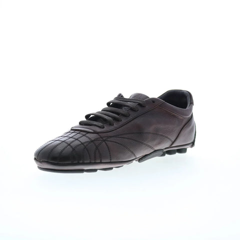 Di Bianco Olimpico Calfskin Mens Burgundy Leather Lifestyle Sneakers Shoes
