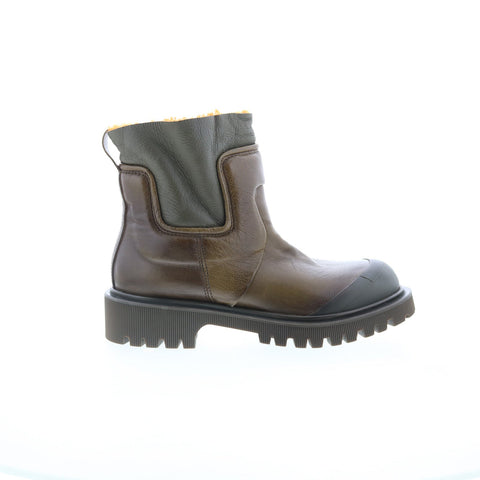 A.S. 98 Theodore Fur Womens Brown Leather Slip On Casual Dress Boots