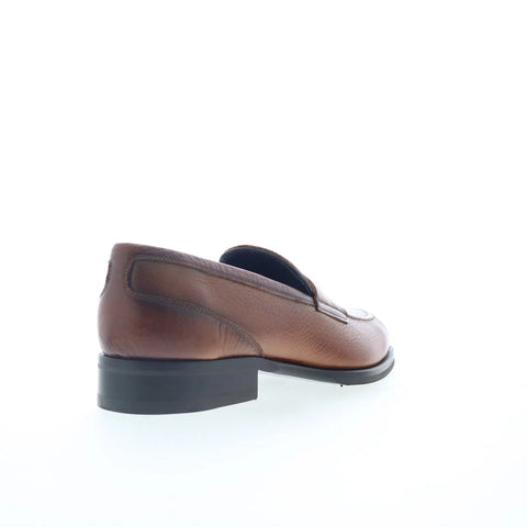 Pastori by Di Bianco Theodore Pebble Grain Mens Brown Loafers Penny Shoes