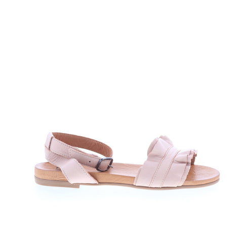 Miz Mooz Theresa Womens Pink Leather Hook & Loop Strap Sandals Shoes