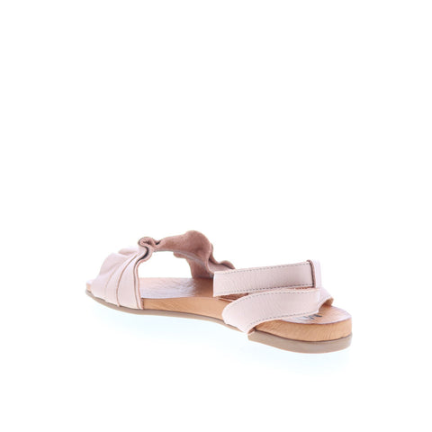 Miz Mooz Theresa Womens Pink Leather Hook & Loop Strap Sandals Shoes