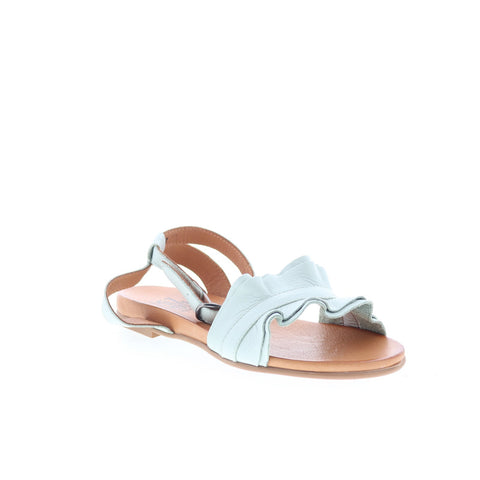 Miz Mooz Theresa Womens Green Leather Hook & Loop Strap Sandals Shoes