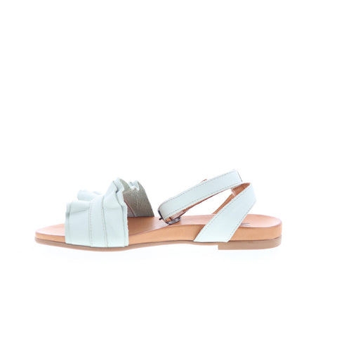 Miz Mooz Theresa Womens Green Leather Hook & Loop Strap Sandals Shoes