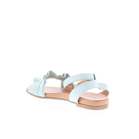 Miz Mooz Theresa Womens Green Leather Hook & Loop Strap Sandals Shoes