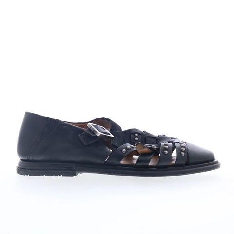 A.S. 98 Thorpe B66102-101-6002 Womens Black Leather Strap Sandals Shoes