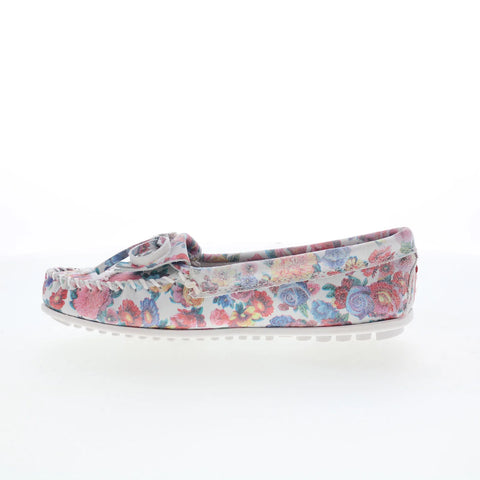 Minnetonka Thunderbird Animikii 617TB Womens Pink Canvas Loafer Flats Shoes