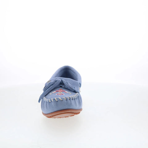 Minnetonka Thunderbird Animikii 626TB Womens Blue Suede Loafer Flats Shoes