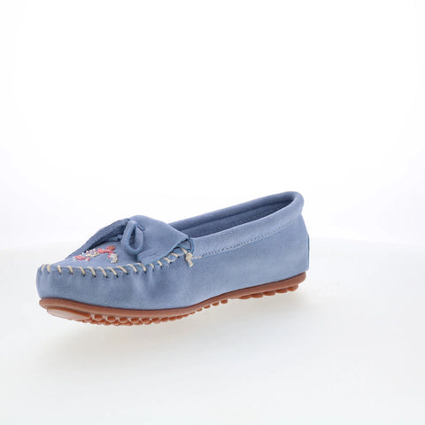 Minnetonka Thunderbird Animikii 626TB Womens Blue Suede Loafer Flats Shoes