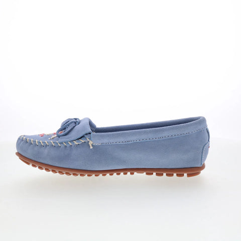 Minnetonka Thunderbird Animikii 626TB Womens Blue Suede Loafer Flats Shoes