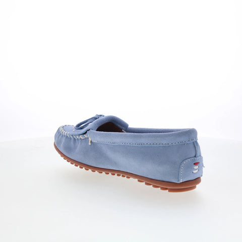 Minnetonka Thunderbird Animikii 626TB Womens Blue Suede Loafer Flats Shoes