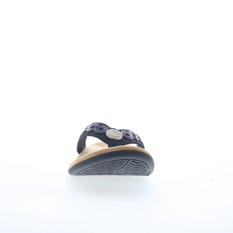 Spenco Tierra SP1153BLK Womens Black Canvas Flip-Flops Sandals Shoes