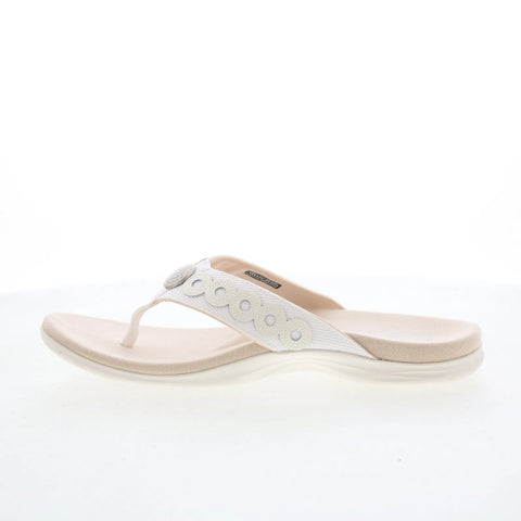 Spenco Tierra SP1153WHT Womens White Synthetic Flip-Flops Sandals Shoes