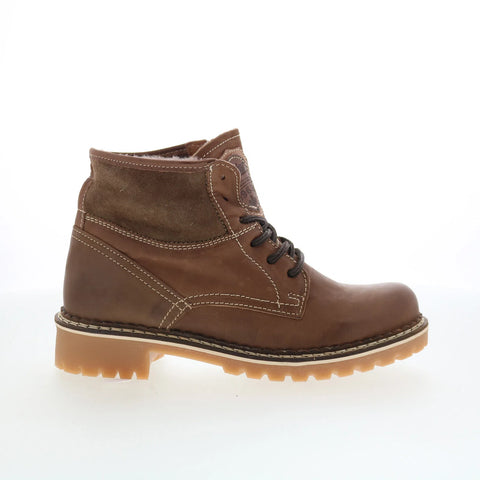 Pajar Tijay 54721 Womens Brown Leather Lace Up Ankle & Booties Boots