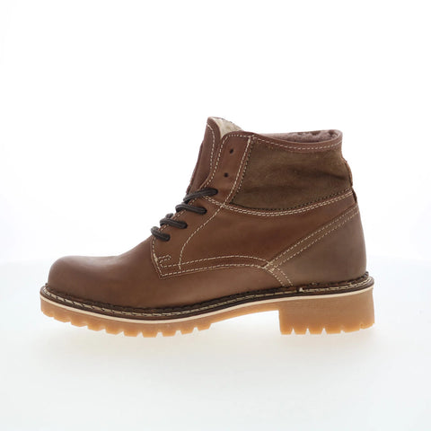 Pajar Tijay 54721 Womens Brown Leather Lace Up Ankle & Booties Boots