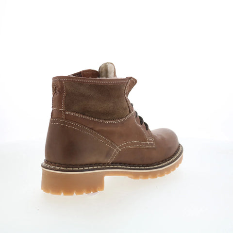 Pajar Tijay 54721 Womens Brown Leather Lace Up Ankle & Booties Boots