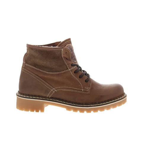 Pajar Tijay 54721 Womens Brown Leather Lace Up Ankle & Booties Boots
