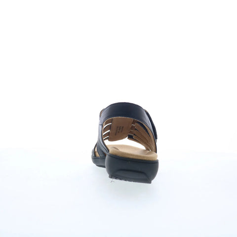 Trotters Tiki T2109-001 Womens Black Leather Strap Sandals Shoes