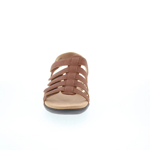 Trotters Tiki T2109-216 Womens Brown Nubuck Strap Sandals Shoes