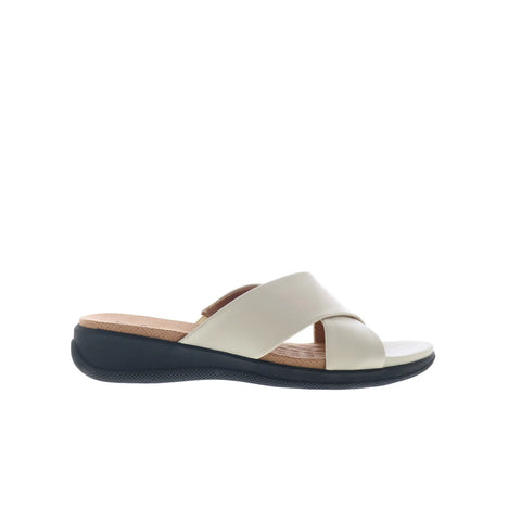 Softwalk Tillman S1502-131 Womens White Leather Slip On Slides Sandals Shoes