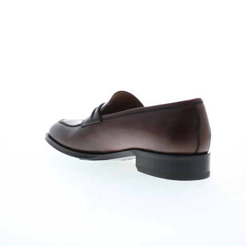 Pastori by Di Bianco Titus Calfskin Mens Brown Loafers & Slip Ons Penny Shoes