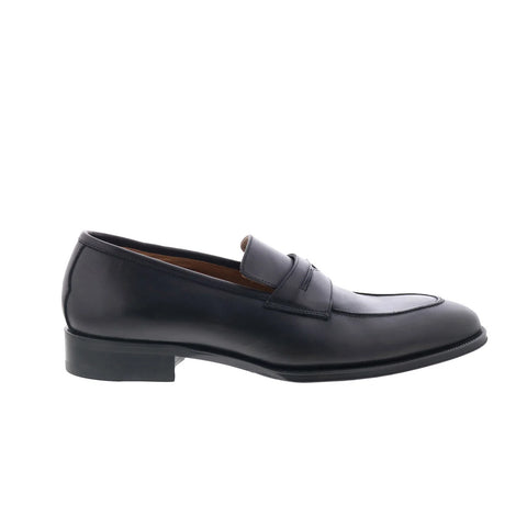 Pastori by Di Bianco Titus Mens Black Leather Loafers & Slip Ons Penny Shoes