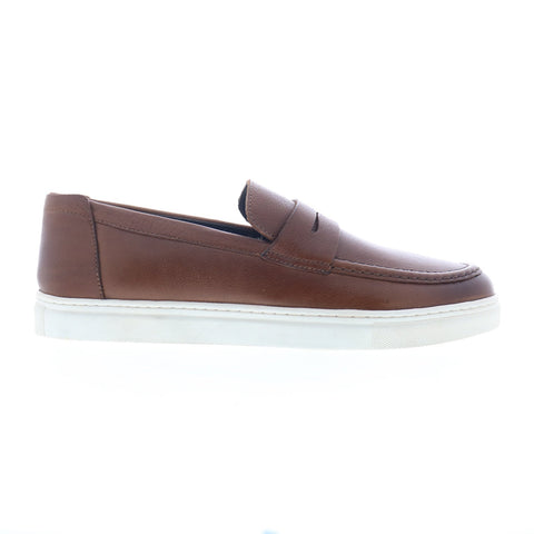 Studio Belvedere Tivoli Mens Brown Leather Loafers & Slip Ons Penny Shoes