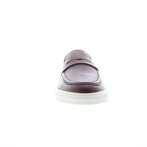 Studio Belvedere Tivoli Mens Brown Leather Loafers & Slip Ons Penny Shoes