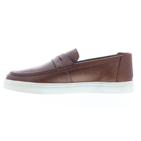 Studio Belvedere Tivoli Mens Brown Leather Loafers & Slip Ons Penny Shoes