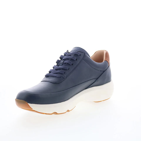 Clarks Tivoli Zip 26176649 Womens Blue Wide Leather Lifestyle Sneakers Shoes