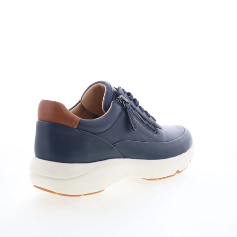 Clarks Tivoli Zip 26176649 Womens Blue Wide Leather Lifestyle Sneakers Shoes
