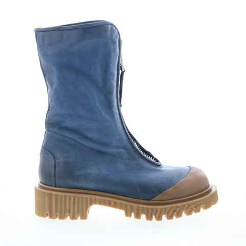 A.S. 98 Tobie Womens Blue Leather Zipper Casual Dress Boots