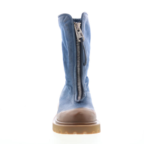 A.S. 98 Tobie Womens Blue Leather Zipper Casual Dress Boots