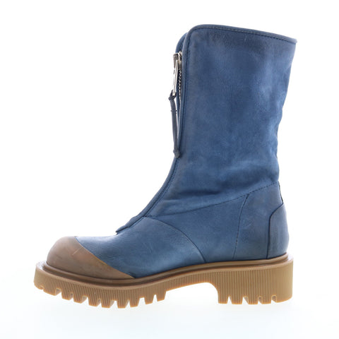A.S. 98 Tobie Womens Blue Leather Zipper Casual Dress Boots