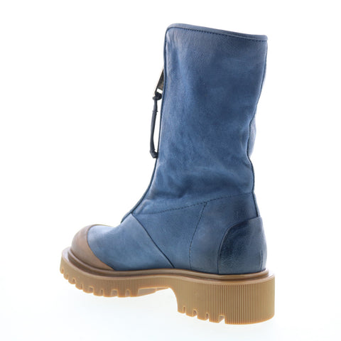 A.S. 98 Tobie Womens Blue Leather Zipper Casual Dress Boots