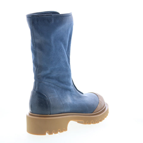 A.S. 98 Tobie Womens Blue Leather Zipper Casual Dress Boots