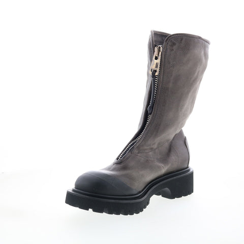 A.S. 98 Tobie Womens Gray Leather Zipper Casual Dress Boots