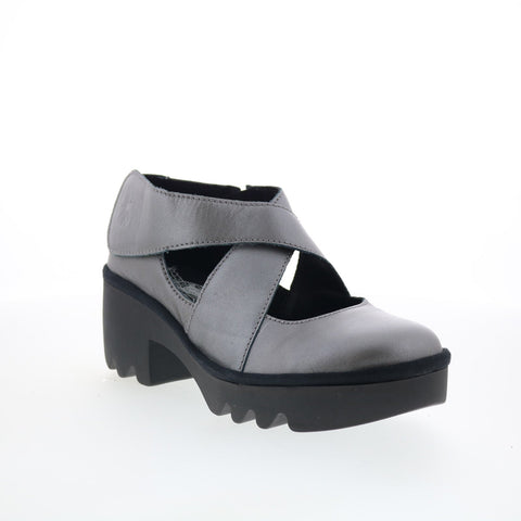 Fly London Togo TOGO533FLY-004 Womens Gray Leather Pumps Heels Shoes