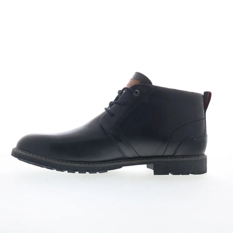 Rockport Tolan RMTOLAN Mens Black Wide Leather Lace Up Chukkas Boots