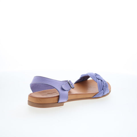 Miz Mooz Tommi Womens Purple Leather Hook & Loop Strap Flats Shoes