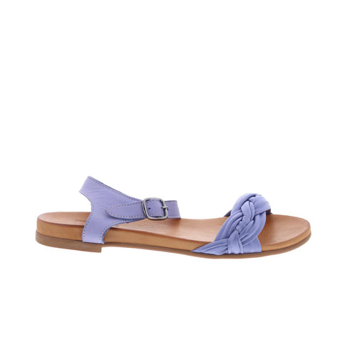 Miz Mooz Tommi Womens Purple Leather Hook & Loop Strap Sandals Shoes